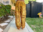 Back view of sunflower patchwork pants showing patchwork pattern
