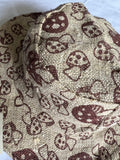 Hemp mushroom bucket hat detailed side top view